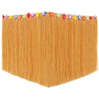 Falda de Mesa Luau Hawaiian Hibiscus Grass con 30 Flores de Seda Faux para Barbacoa Decoración de Fiesta Falda Tropical…